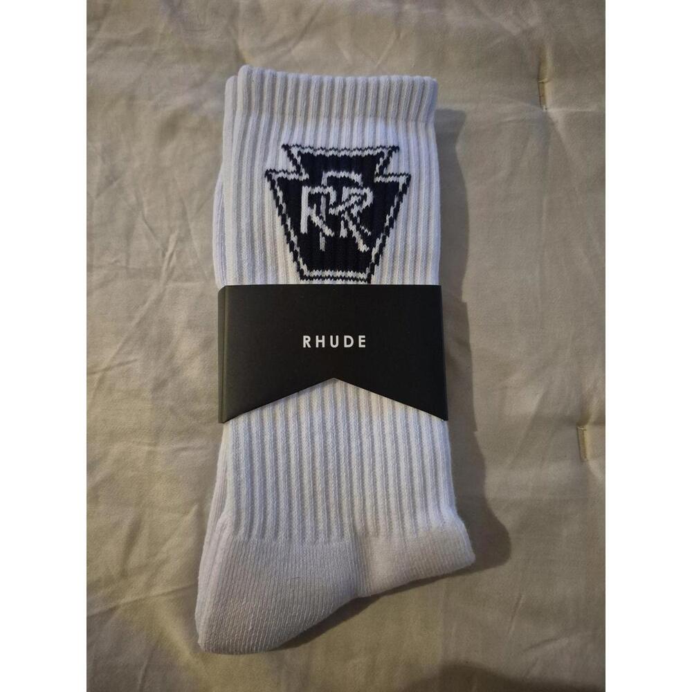 Rhude Black Triple R Logo Socks